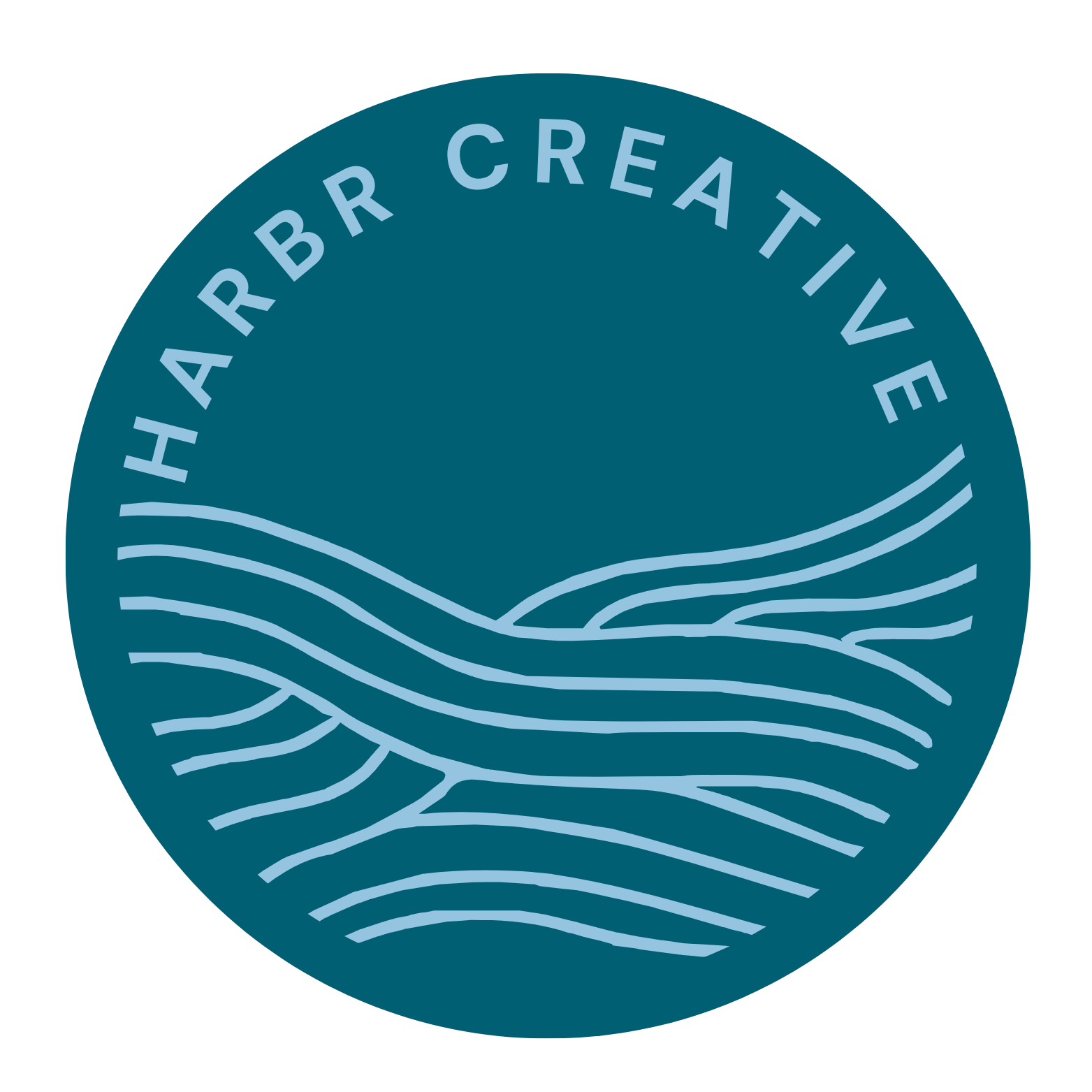 Harbr Creative logo text with waves